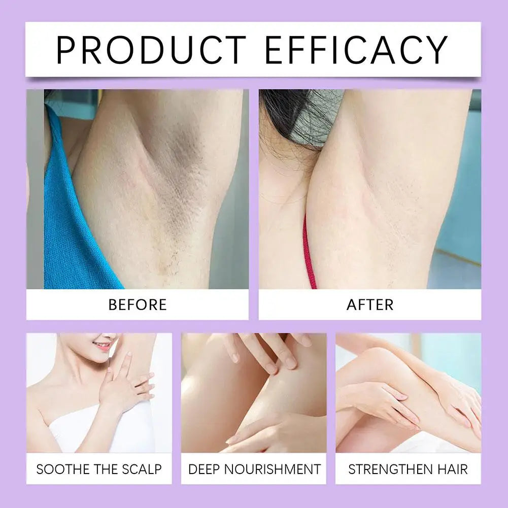 Hair Removal Serum Removal Essence Reduce Armpit Arms Body Hair Inhibitor Shrink Pores Smooth Skin Care Serum Body Cream Care
