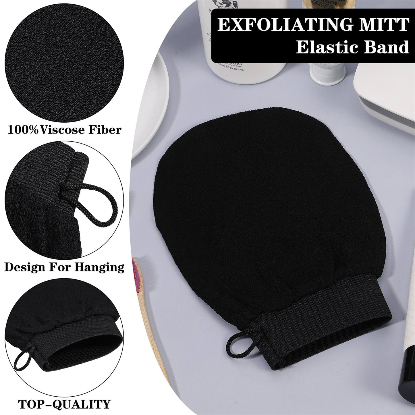 Gants de gommage exfoliant extensibles pour le dos, gants de massage du corp,serviettes de nettoyage en profondeur pour la douche