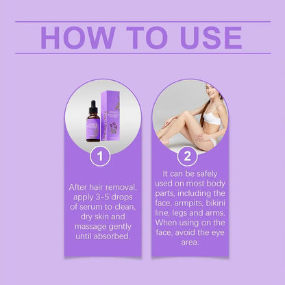 Hair Removal Serum Removal Essence Reduce Armpit Arms Body Hair Inhibitor Shrink Pores Smooth Skin Care Serum Body Cream Care